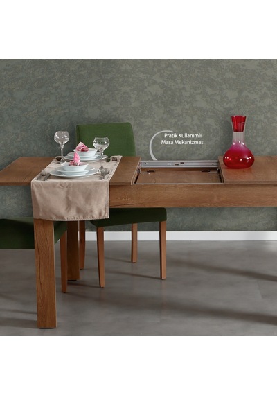 Pasific Home Bois Açılır Yemek Masası Koyu Meşe