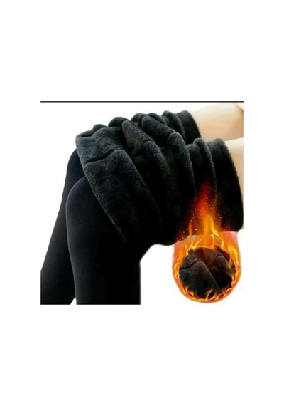 Sauna Suit Kadın Siyah Yüksek Bel Sauna Içi Peluş Termal Taytblt Siyah