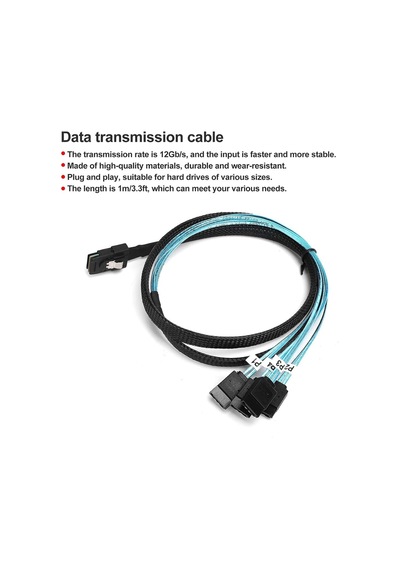 Mini-sas-sata-4-sata Kablo, Yüksek Frekanslı Mini-sas-sata Ters Kablo, 36 Kutuplu, Farklı Boyutlardaki Sabit Diskler İçin