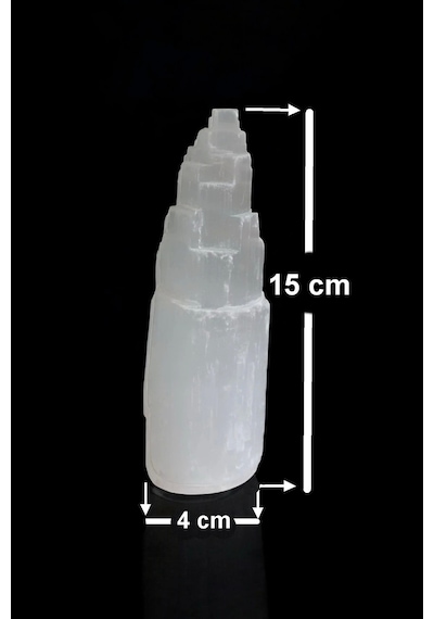 Doğal Beyaz Selenit Kule 15 Cm