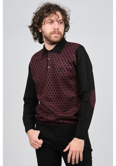 Pelikan Erkek Dirsek Detaylı Polo Yaka Kazak 1577427 Bordo Bordo