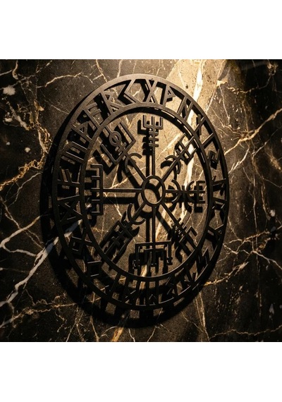 Viking Pusulası Vegvisir Duvar Tablosu Mdf Lazer Kesim Nordik Duvar Süsü Modern Dekor