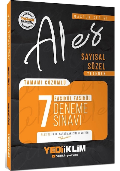 Yediiklim 2026 Master Serisi Ales Sayısal Sözel Yetenek Tamamı Çözümlü Fasikül 7 Deneme