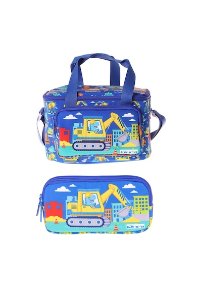 Kaukko Kids Erkek Çocuk Dinazor Ve İş Makinesi Baskılı Mavi - Sarı Thermo Beslenme Çantası Ve Kalemlik Seti - Setkk-l5370 Kaukko Kids Erkek Çocuk Dinazor Ve İş Makinesi Baskılı Mavi - Sarı Thermo Beslenme Çantası Ve Kalemlik Seti - Setkk-l5370