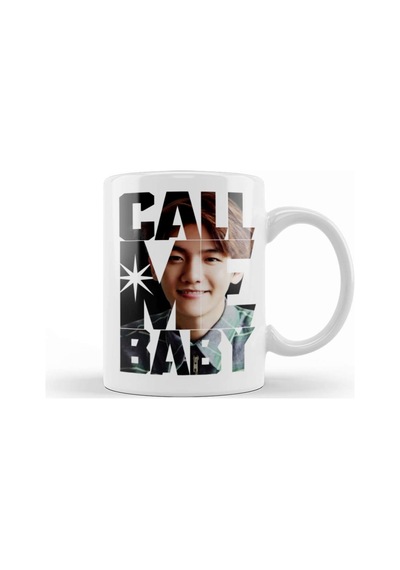 Exo Baekhyun Call Me Baby Typography Kupa Bardak Porselen Karışık