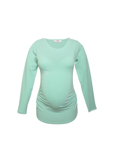 Luvmabelly 2301-2309 Pamuklu Uzun Kollu Hamile T-shirt-mint