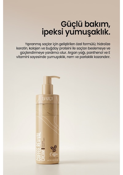 Batçı Hair Atelier Durulanma Gerektirmeyen Kahve Özlü Onarıcı Saç Bakım Kremi 200 ML