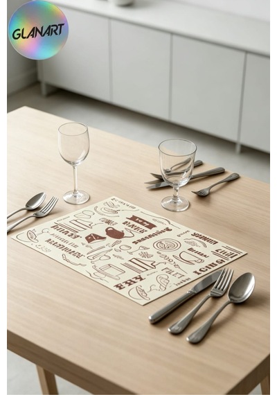30 Adet 28x41 Cm Ebatlarında Masa Üstü Kraft Amerikan Servis Kağıdı Simmer Desen