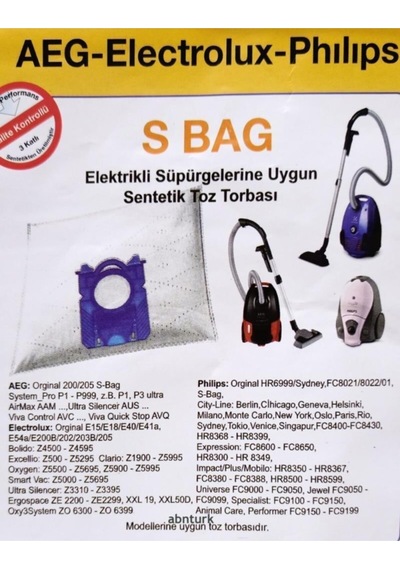 20 Adet S Bag Oxygen:z5500-z5695,z5900-z5995,smart Vac:z5000-z5695 Elektrikli Süpürge Tor