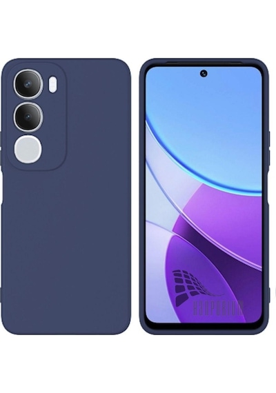 Vivo Y19S Uyumlu Silikon Kılıf - Kamera Korumalı Esnek Pastel Renk Kapak - Lacivert