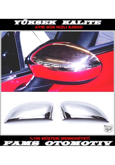 Fiat 500 Krom Ayna Kapağı 2 Parça 2007-2012 Paslanmaz Çelik