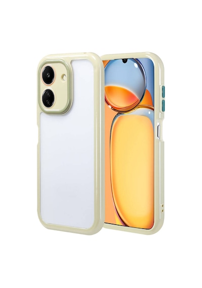 Zore Xiaomi Poco C65 Kılıf Kamera Korumalı Renkli Kenar Ve Çerçeve Tasarımlı Nvth Vitamin Kapak-yeşil