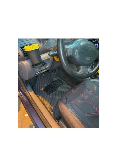 Renault Clio 2 1998-2005 Premium Yeni Nesil Eva Akıllı Oto Paspas Metal Topukluk 1. Sınıf A Siyah