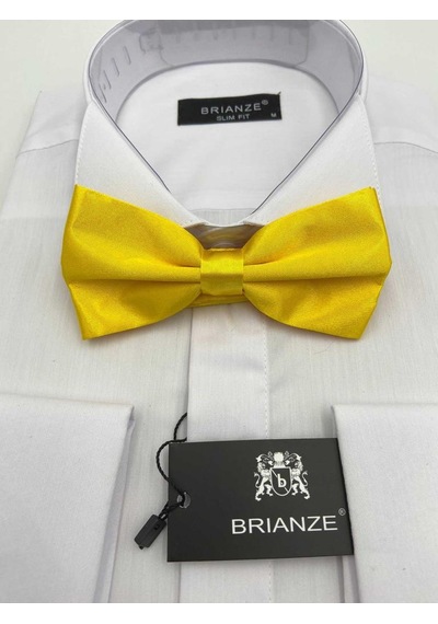 Brianze Sarı Düz Renk Saten Papyon Sarı