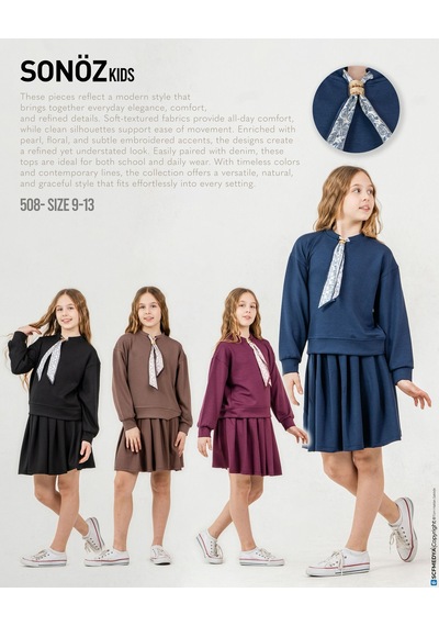 Soz Öz Bebe Fularlı Etekli Takım 10-14 Yaş -508475 - Bordo Bordo