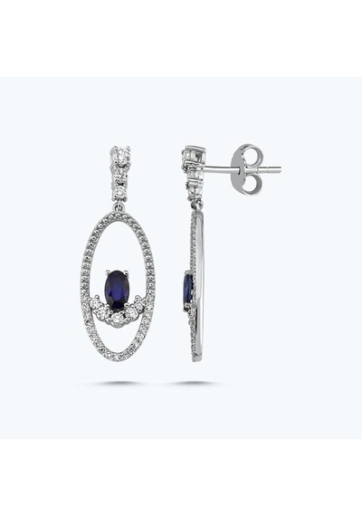 Altınbaş Pırlanta Safir Oval Küpe Mıs213-18k Beyaz
