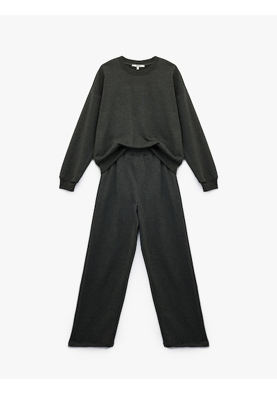 Koton Rahat Kalıp Üç İplik Uzun Kollu Sweatshirt Eşofman Takımı Antrasit 6wak10153ek Antrasit Koton Rahat Kalıp Üç İplik Uzun Kollu Sweatshirt Eşofman Takımı Antrasit 6wak10153ek Antrasit