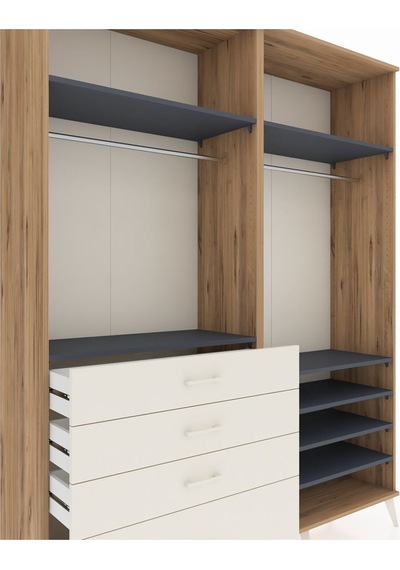 Hyperion Gardrop 7 Raflı 4 Çekmeceli 2 Askılı 176x44x221 Çam-antrasit/aytaşı Beyaz Hyperion Gardrop 7 Raflı 4 Çekmeceli 2 Askılı 176x44x221 Çam-antrasit/aytaşı Beyaz