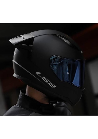 Ls2 Rapıd 2 Race Mat Siyah Fullface Motosiklet Kaskı Mavi Camlı Mat Siyah