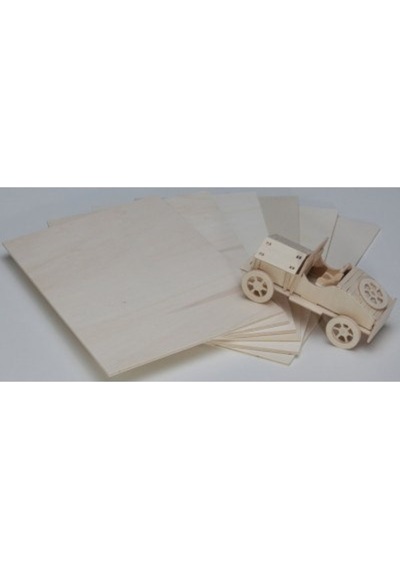 Ahşap Kavak Kontrplak (10 Adet) A4 Ebat Yakma-Maket-Hobi-8Mm