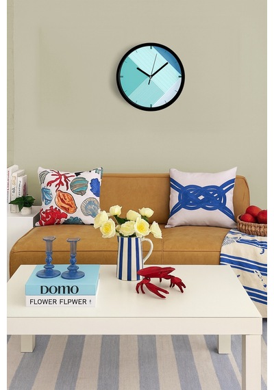 Soyut - Bohem - Geometrik Temalı Modern Duvar Saati - 30cm - Önü Camlı Siyah Kasa - Sessiz Mekanizma-jh0548 Siyah