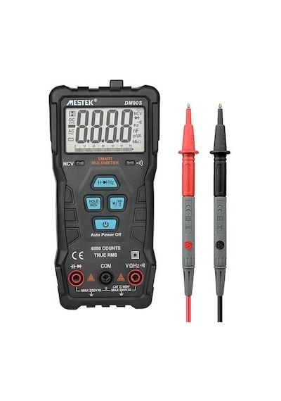 Dm90e-mestek Otomatik Aralık Dijital Multimetre 6000 Sayım Arka Işık Ac/dc Ampermetre Voltmetre Ohm Multitester Çoklu Metre Dm90 Serisi