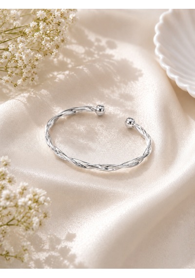 Twist Silver Açık Uçlu Bileklik Gümüş