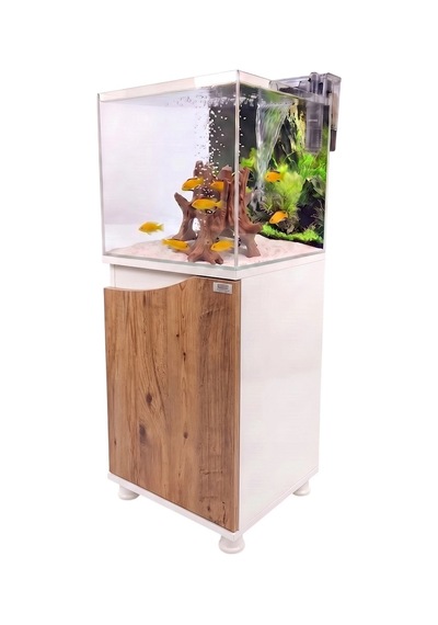 Kanki Pet 40x40x40 Nano Atlantik Çam Sehpalı Akvaryum Seti 6mm Ultra Clear Cam
