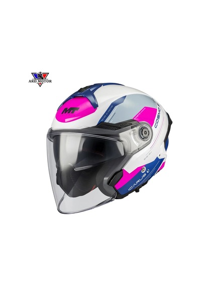 Cosmo Sv A8 Parlak Güneş Vizörlü Yarım Kask Pembe
