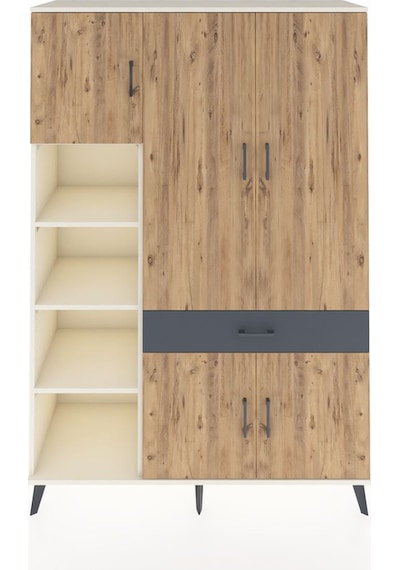 Hyperion Dolap 8 Raflı Tek Çekmeceli 5 Kapaklı 132x44x195 Aytaşı-çam/antrasit Atlas Çam/antrasıt - Aytası Hyperion Dolap 8 Raflı Tek Çekmeceli 5 Kapaklı 132x44x195 Aytaşı-çam/antrasit Atlas Çam/antrasıt - Aytası