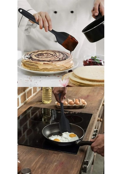 Yanmaz Yapışmaz Silikon 6'li Pasta, Yumurta Fırçası, Kaşık Bıçak, Spatula Mutfak Seti Diğer