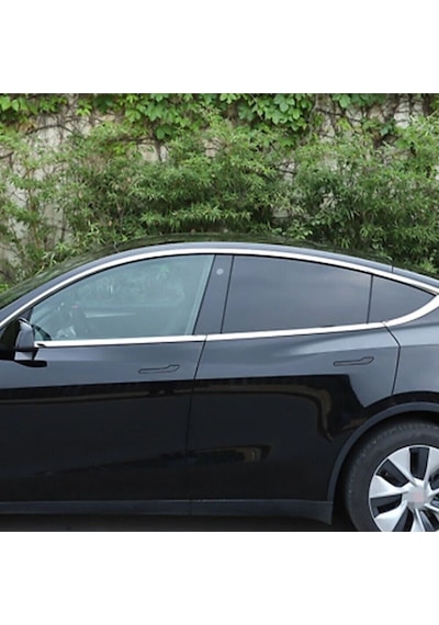 Autogp Tesla Model Y Cam Çerçevesi Kenar Çıtası Krom Tamtur 10 Parça 2020 / 2024