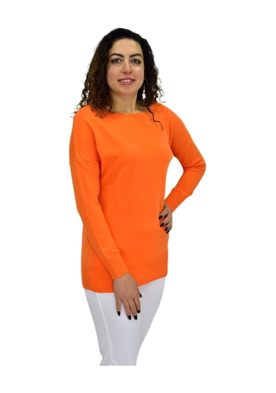 Kadın Kayık Yaka Spor Kazak 12489 Bgl-st04098 turuncu Turuncu