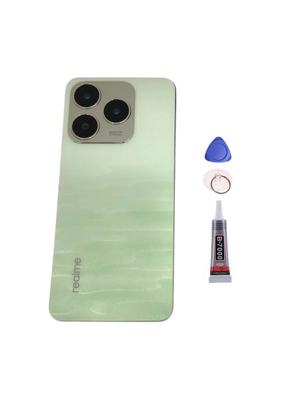 Realme C65 Yeşil Arka Kapak Batarya Kapağı Pil Kapağı Yapışkan Ve Sökme Aparatıyla Beraber Full Set Yeşil