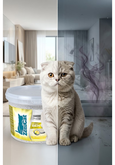 Limon Kokulu Bentonit Kedi Kumu 2x10 Lt İnce Taneli Güçlü Topaklanan Tozsuz Kovalı
