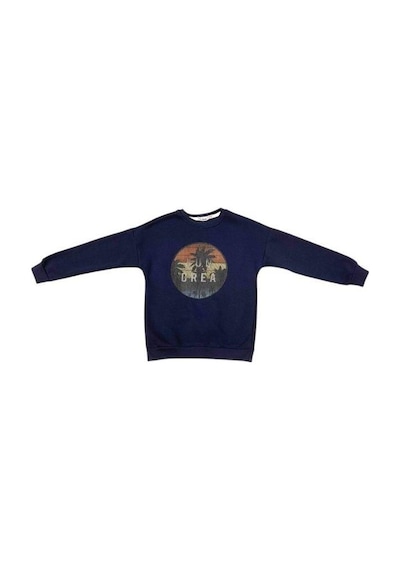 Cantoy Erkek Çocuk İçi Şardonlu Baskılı Sweatshirt-15198 Lacivert