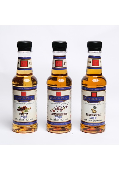 Aromalı Şurup Seti 3x250 Ml Chai Tea,balkabağı Baharatı, Anadolu Baharatı Kahve Ve Kokteyl Şurubu Diğer