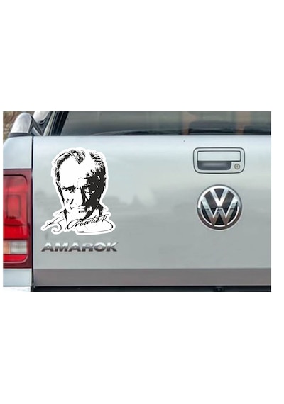 Atatürk Silüet Sticker - Araba Oto Araç Motosiklet Karavan Sticker - 00017 20x17 Cm
