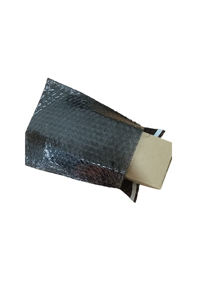 Siyah Bantlı Baloncuklu Torba, Balonlu Patpat Torba 15cm En X 20cm Boy + 5cm Kapak 10 Adet