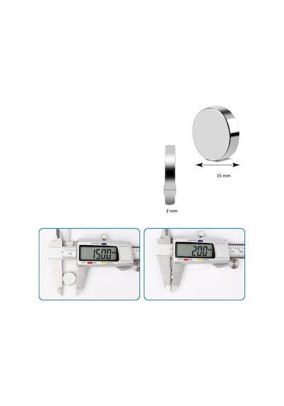 10 Adet 15x2 Güçlü Yuvarlak Neodyum Mıknatıs, Çap: 15 Mm Kalınlık : 2 Mm