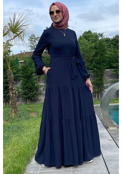 Rabia Şamlı Asil Lacivert Elbise Lacivert