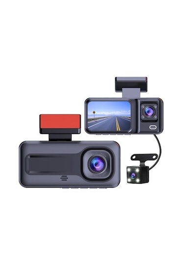 H98 Full Hd 1080p Wi-fi Full Hd 3 Kameralı Araç Içi Kamera Araba Güvenlik Kamerası Gece Görüşü Ön Geri İç Kayıt Ir Led