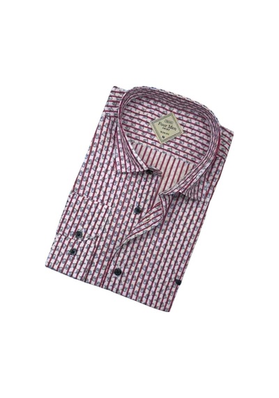 Pamuklu Pembe Uzun Kollu Erkek Gömlek Slim Fit Kalıp -9752 Pembe