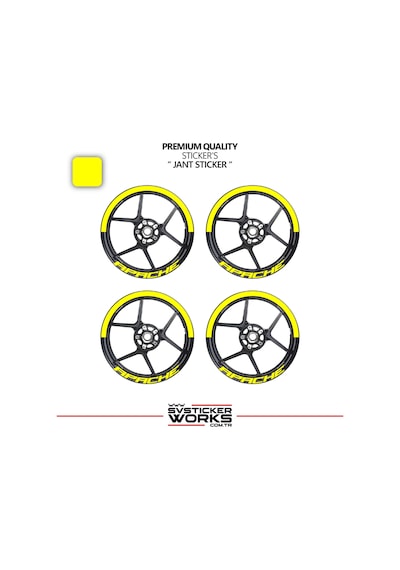 Tvs Apache Jant Şeridi Yarım Jant Kaplama & Apache Yazı Sticker Seti 65346292