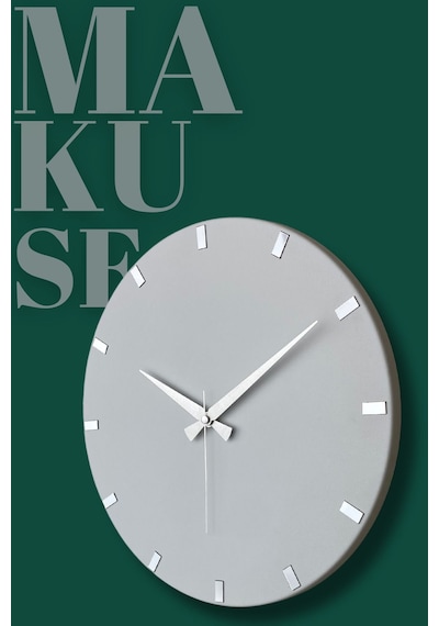 Makuse Model Modern Dekoratif Metal, Aynalı, Akar Sessiz Mekanizmalı, Duvar Saati 40 40cm Beyaz-gümüş Beyaz - Gümüş