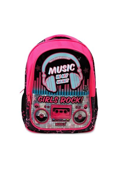Muggle Okul Çantası Music Siyah Mu-7143 Çok Renkli