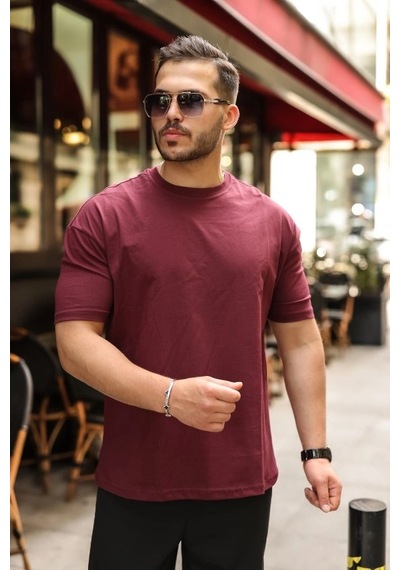 Valensdesign Erkek Kolları Dar Kesim Rahat Kalıp Basic Tişört Altın