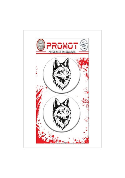 Damla Logo Sticker Kurt Wolf Tasarımlı Kabartmalı 5x5cm 03 Nötr