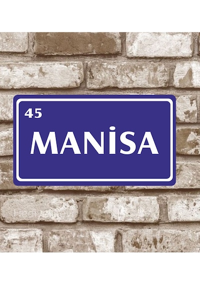 Kişiye Özel Metal Plaka Manisa 45 Retro Poster (29X15)