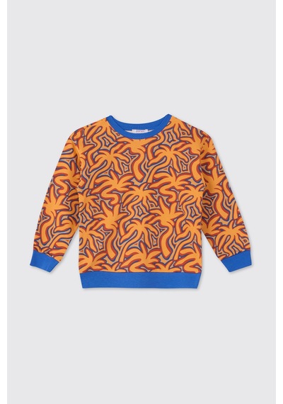 Panço Erkek Çocuk Baskılı Sweatshirt Somon